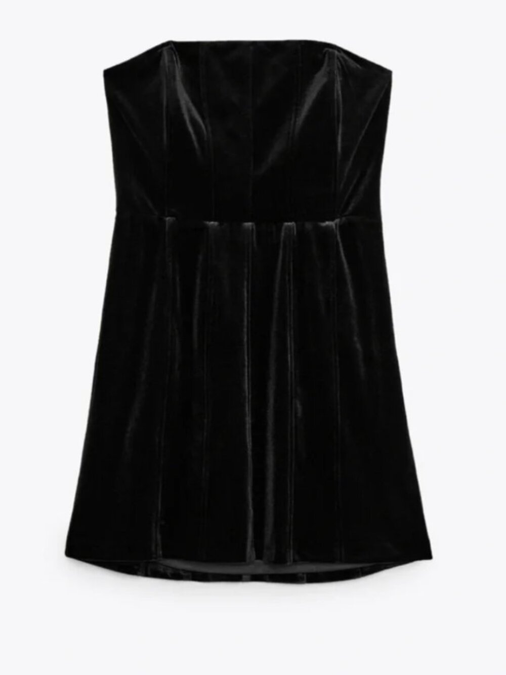 Zara Strapless Black Velvet Mini Dress
